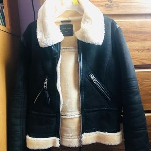 Love Tree Black Faux Suede Bomber Moto Jacket